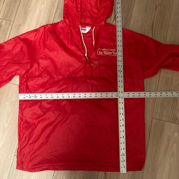 Miller High Life Beer pull over lightweight jacket vintage 80s hooded - Picture 5 of 7